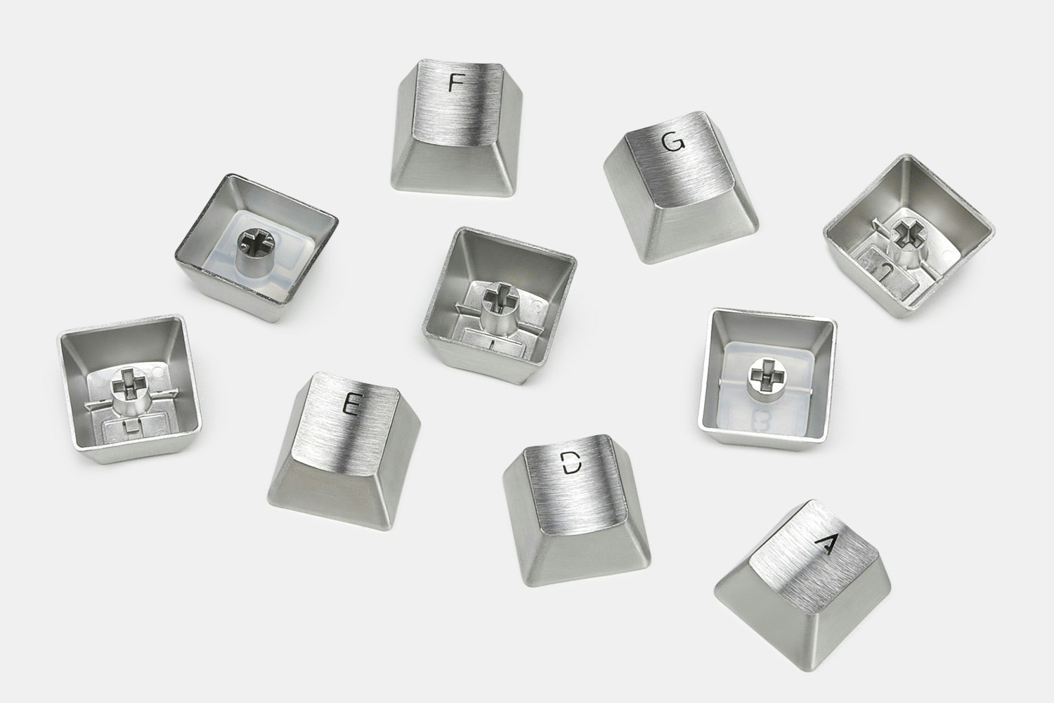 Teamwolf Stainless Steel Alpha Set Keycaps v2 Gold Mechanical